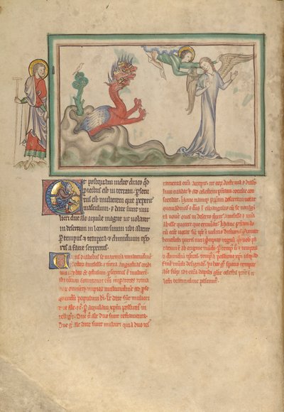 The Dragon Pursues the Woman Clothed in the Sun Who Receives the Wings of an Eagle by Unbekannt Unbekannt